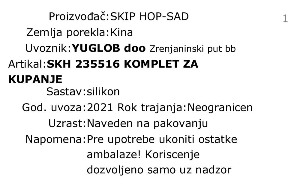 Skip Hop komplet za kupanje 235516 deklaracija